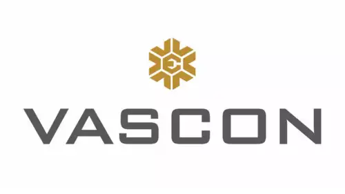 Vascon Engineers Limited shares were trading at ₹76.22, up by ₹1.33 (1.78 per cent) on the BSE at 3 pm on Tuesday