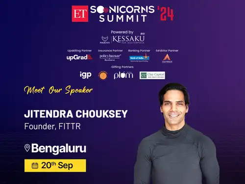 At the ET Soonicorns Summit 2024, fitness-tech entrepreneur Jitendra Chouksey, Founder of Fittr, will share his journey and insights into the dynamic intersection of fitness, technology, and entrepreneurship. The summit, themed ‘From Resurgence to Resilience,’ will take place on September 20 in Bengaluru and will feature some of India's leading soonicorn founders and industry leaders. Register now!