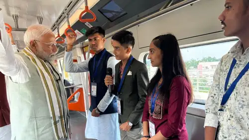 PM Modi travels in Ahmedabad Metro, interacts with youths | Video